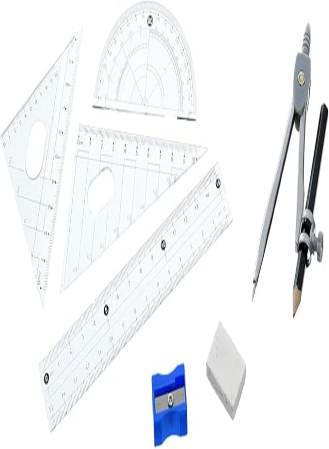 SONIX 8003-3009 Geometric Pencil Set 8-Piece Transparent Case, Single